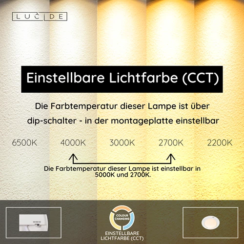 Lucide SKETES - Deckenleuchte - Ø 35,2 cm - LED Dim. - CCT - 1x18W 2700K/5000K - Transparent - USP